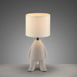 Just Light NachtTischlampe Keramik Stoff Teddy 38 cm E27 blendarm* Wohnzimmerlampen|Schlafzimmer Lampen