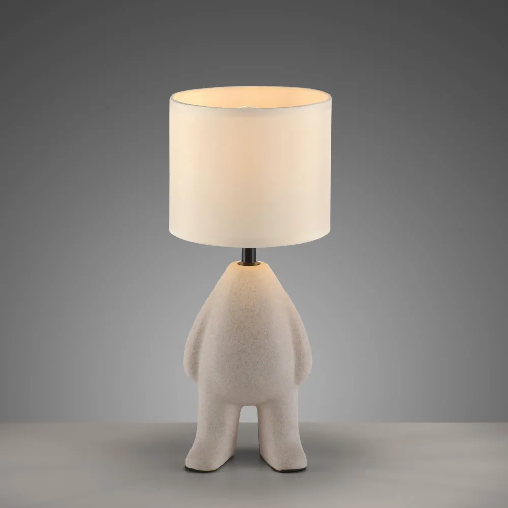 Just Light NachtTischlampe Keramik Stoff Teddy 38 cm E27 blendarm* Wohnzimmerlampen|Schlafzimmer Lampen