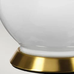 Hot Elstead Nachttischlampe Keramik Stoff 64 cm E27 Weiß Pink