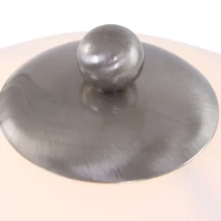 Steinhauer Nachttischlampe Metall Glas in Stahl Weiß E27 45 cm