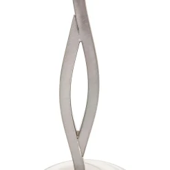 Steinhauer Nachttischlampe Metall Glas in Stahl Weiß E27 45 cm