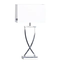 By Rydéns Nachttischlampe Metall Stoff 52 cm Chrom Weiß E27* Wohnzimmerlampen|Schlafzimmer Lampen