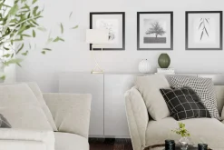 By Rydéns Nachttischlampe Metall Stoff 52 cm Chrom Weiß E27* Wohnzimmerlampen|Schlafzimmer Lampen