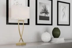 By Rydéns Nachttischlampe Metall Stoff 52 cm Chrom Weiß E27* Wohnzimmerlampen|Schlafzimmer Lampen