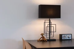 New By Rydéns Nachttischlampe Metall Stoff 69 cm Schwarz E27 Modern