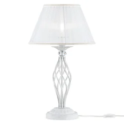 Maytoni Nachttischlampe Metall Stoff E14 56 cm rund Klassisch* Tischlampen|Schlafzimmer Lampen