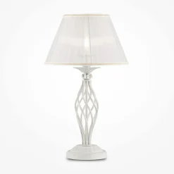 Maytoni Nachttischlampe Metall Stoff E14 56 cm rund Klassisch* Tischlampen|Schlafzimmer Lampen