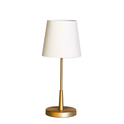 Discount By Rydéns Nachttischlampe Metall Stoff 48,5 cm hoch E27 Gold Weiß