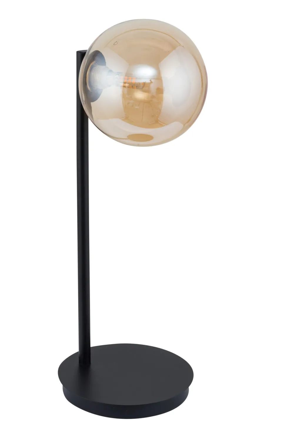 Sigma Nachttischlampe Schwarz Metall Glas Bernstein 44 cm G9* Tischlampen|Kugellampen