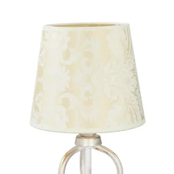 New Jupiter Nachttischlampe Shabby Gold Weiß Stoff Schirm 45cm