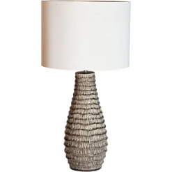 Sale By Rydéns Nachttischlampe Stoff Keramik 74 cm hoch Braun Weiß E27