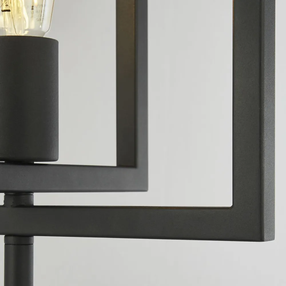 Discount Searchlight Nachttischleuchte 60,5 cm E27 Schwarz Metall Retro DEAN