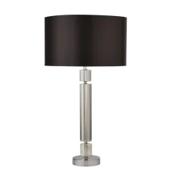 Searchlight Nachttischleuchte E27 62 cm Ø 35 cm Stoff Glas SAMUEL* Glaslampen|Stofflampen
