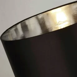 Searchlight Nachttischleuchte E27 62 cm Ø 35 cm Stoff Glas SAMUEL* Glaslampen|Stofflampen