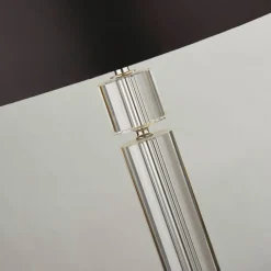 Searchlight Nachttischleuchte E27 62 cm Ø 35 cm Stoff Glas SAMUEL* Glaslampen|Stofflampen