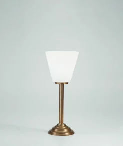 Outlet Berliner Messingleuchten Nachttischleuchte Echt-Messing Glas E27 37 cm gemütlich