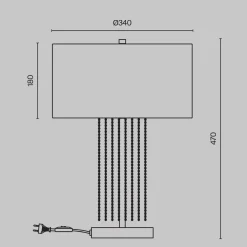 Clearance Maytoni Nachttischleuchte Edelstahl Stoff 47 cm in Gold Weiß