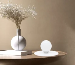 Belis Nachttischleuchte Glaskugel blendarm E27 15 cm in Weiß* Wohnzimmerlampen|Metall Lampen