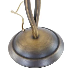 Steinhauer Nachttischleuchte Metall Glas in Bronze Creme E27 45 cm* Tischlampen|Schlafzimmer Lampen