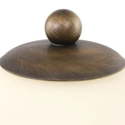 Steinhauer Nachttischleuchte Metall Glas in Bronze Creme E27 45 cm* Tischlampen|Schlafzimmer Lampen