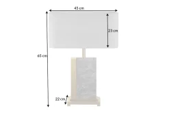 Hot Invicta Interior Nachttischleuchte Stoff Marmor Stahl 65 cm in Gold Grau