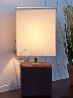 Best Rabalux Nachttischleuchte weiß braun E27 H:30cm Keramik