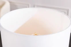 Clearance Invicta Interior Nachttischleuchte Weiß Natur Stoff Holz 45 cm gemütlich