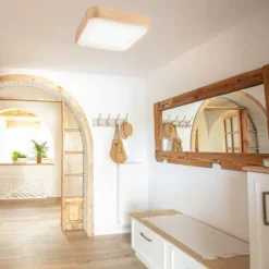 Best Lamkur Natürliche Deckenlampe Pinie Glas B:45 cm E27 4-flmg