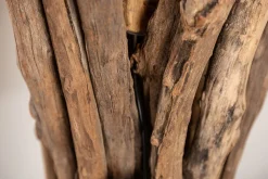 Invicta Interior Natürliche Stehlampe Schwarz Gold 151 cm Holz Baumwolle* Bürolampen|Stofflampen