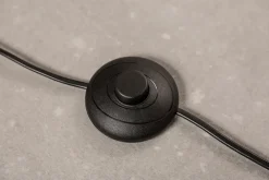 Invicta Interior Natürliche Stehlampe Schwarz Gold 151 cm Holz Baumwolle* Bürolampen|Stofflampen