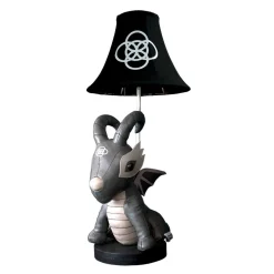 Happy Lamps Niedliche Kinderzimmerlampe LED 58 cm Drache Grau Schwarz*Kinder Wohnzimmerlampen|Kinderzimmerlampen