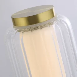 Searchlight Niedrige LED Tischlampe Glas Metall Touch Dimmer 31 cm* Wohnzimmerlampen|Metall Lampen