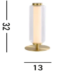 Searchlight Niedrige LED Tischlampe Glas Metall Touch Dimmer 31 cm* Wohnzimmerlampen|Metall Lampen