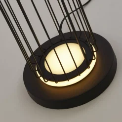 Best Searchlight Niedrige Stehlampe LED 117 cm Schwarz Weiß rund