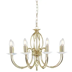 Elstead Opulenter Kronleuchter CANDELA in Messing Klassisch* Designerlampen|Kristalllampen