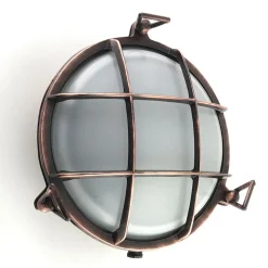 Discount Andromeda Outdoor Wandlampe Echt-Messing Glas E27 IP64 Ø 24 cm rund