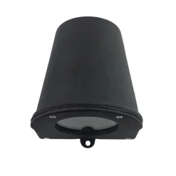 Andromeda Outdoor Wandlampe Schwarz antik H: 10 cm Downlight Messing* Außenwandleuchten|Industrie Lampen