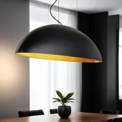 Nowodvorski Ovale Pendelleuchte Schwarz Gold L:117cm groß* Esszimmer Lampen|Wohnzimmerlampen