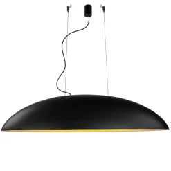 Nowodvorski Ovale Pendelleuchte Schwarz Gold L:117cm groß* Esszimmer Lampen|Wohnzimmerlampen