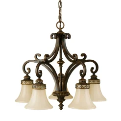 Elstead Pendellampe ANABELL 1 Creme 5 Schirme Landhaus* Rustikale Lampen|Designerlampen