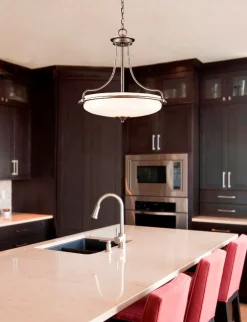 Hot Elstead Pendellampe ASPERO Chrom Creme Jugendstil Lampe