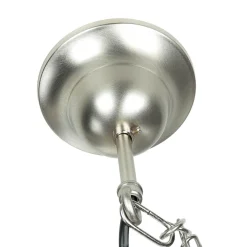 Lido Pendellampe Außen in Nickel Echt-Messing Riffelglas* Metall Lampen|Messinglampen