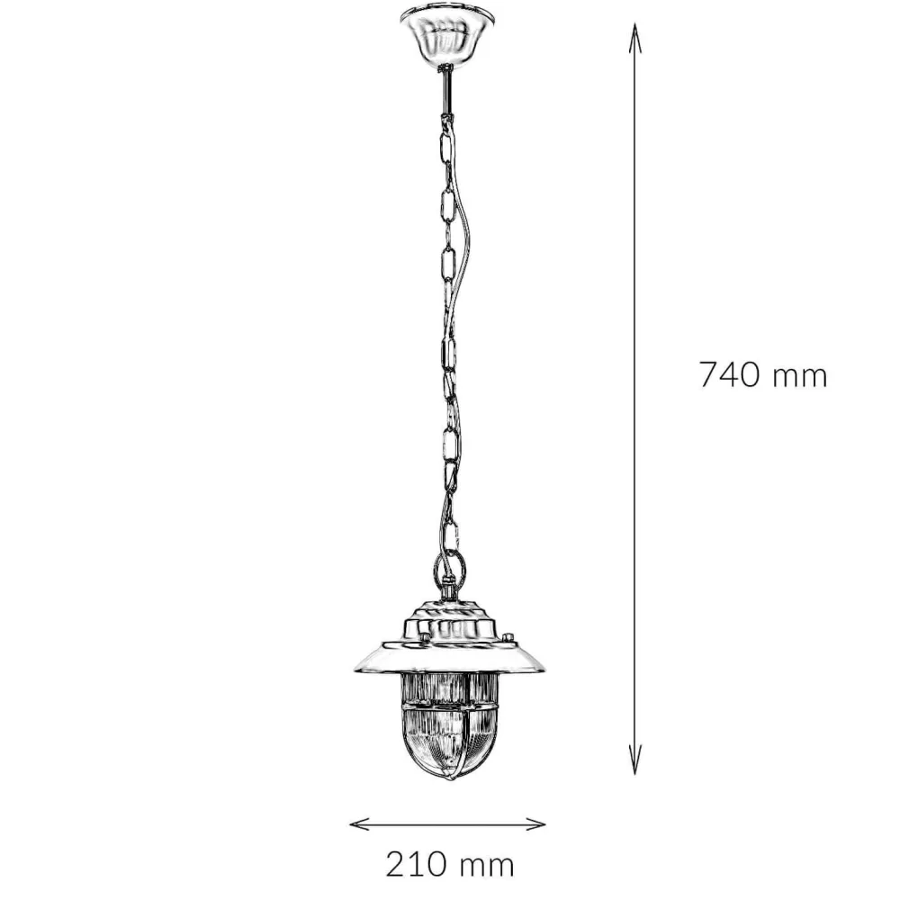 Lido Pendellampe Außen in Nickel Echt-Messing Riffelglas* Metall Lampen|Messinglampen