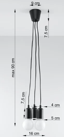 Sollux Pendellampe Retro Schwarz verstellbar bis 90 cm NESSA* Hängelampen|Esszimmer Lampen