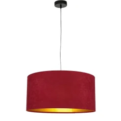 BPS Koncept Pendellampe Rot Gold Retro Ø50cm Esstisch Stoff* Hängelampen|Esszimmer Lampen
