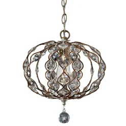 Clearance Elstead Pendellampe VELA Silber verstellbar Ø32cm Leuchte