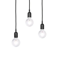 Giovanni Battista Pendelleuchte Ø 40 cm 3-flammig E27 Schwarz matt verstellbar* Bürolampen|Lampen Aus Aller Welt