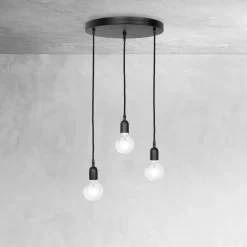 Giovanni Battista Pendelleuchte Ø 40 cm 3-flammig E27 Schwarz matt verstellbar* Bürolampen|Lampen Aus Aller Welt