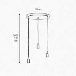 Giovanni Battista Pendelleuchte Ø 40 cm 3-flammig E27 Schwarz matt verstellbar* Bürolampen|Lampen Aus Aller Welt