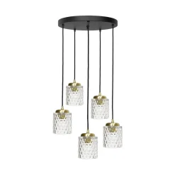 Giovanni Battista Pendelleuchte Ø 45 cm Messing Eisen Glas E27 verstellbar* Hängelampen|Bürolampen